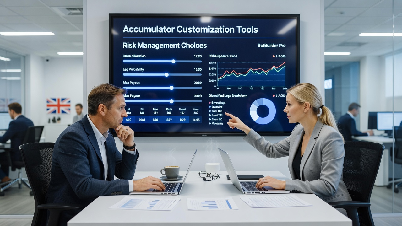 Bettor adjusting accumulator parameters on a mobile betting platform interface at a major UK operator