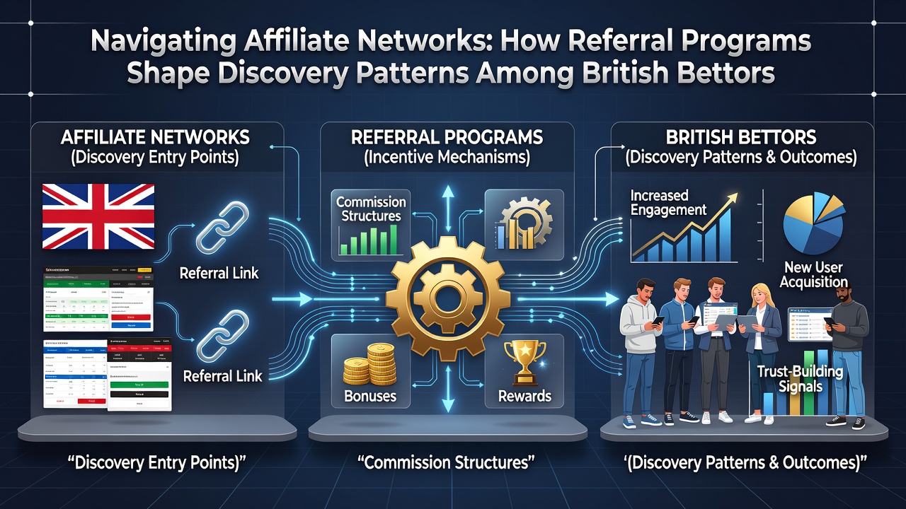 Infographic showing referral traffic flows and conversion rates for UK betting sites