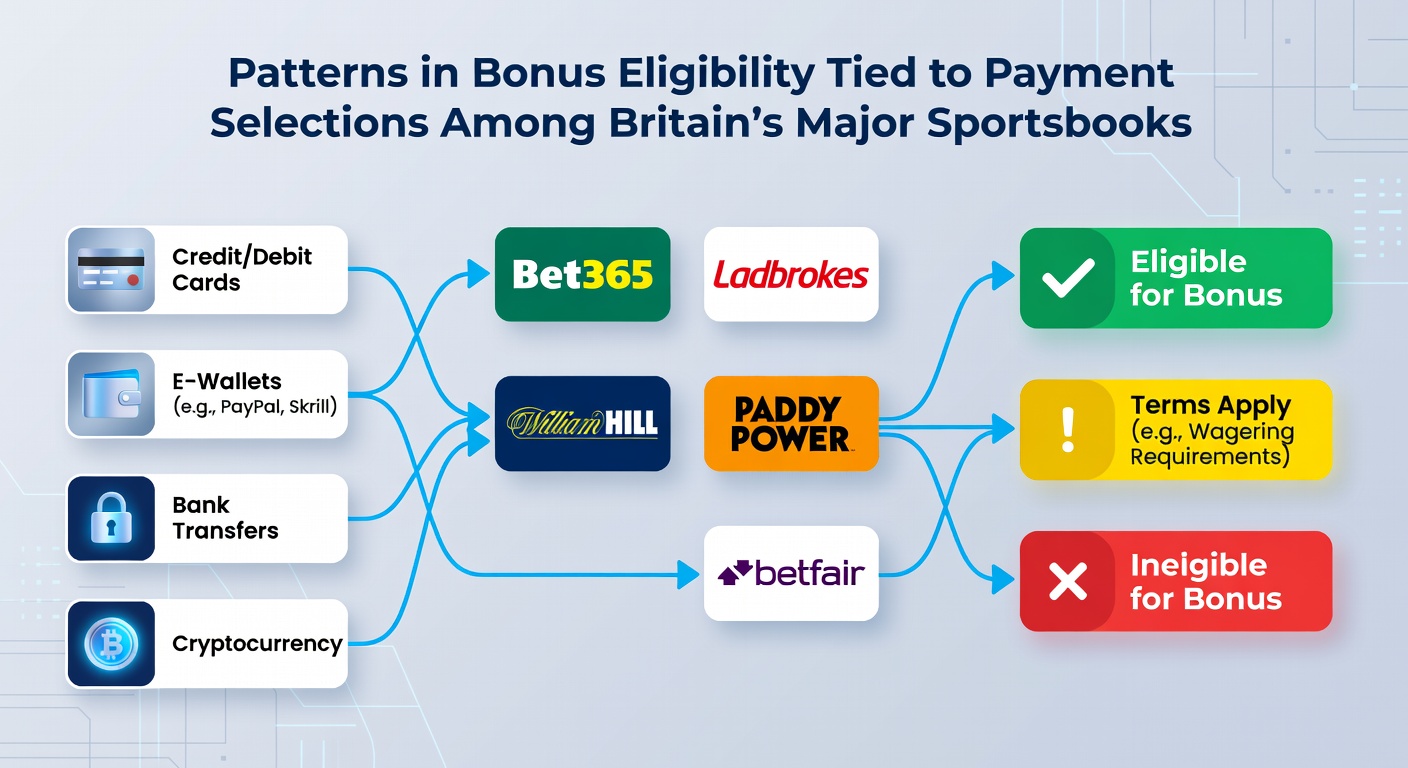 Chart displaying eligibility rates for different payment methods at UK sportsbooks with percentage breakdowns