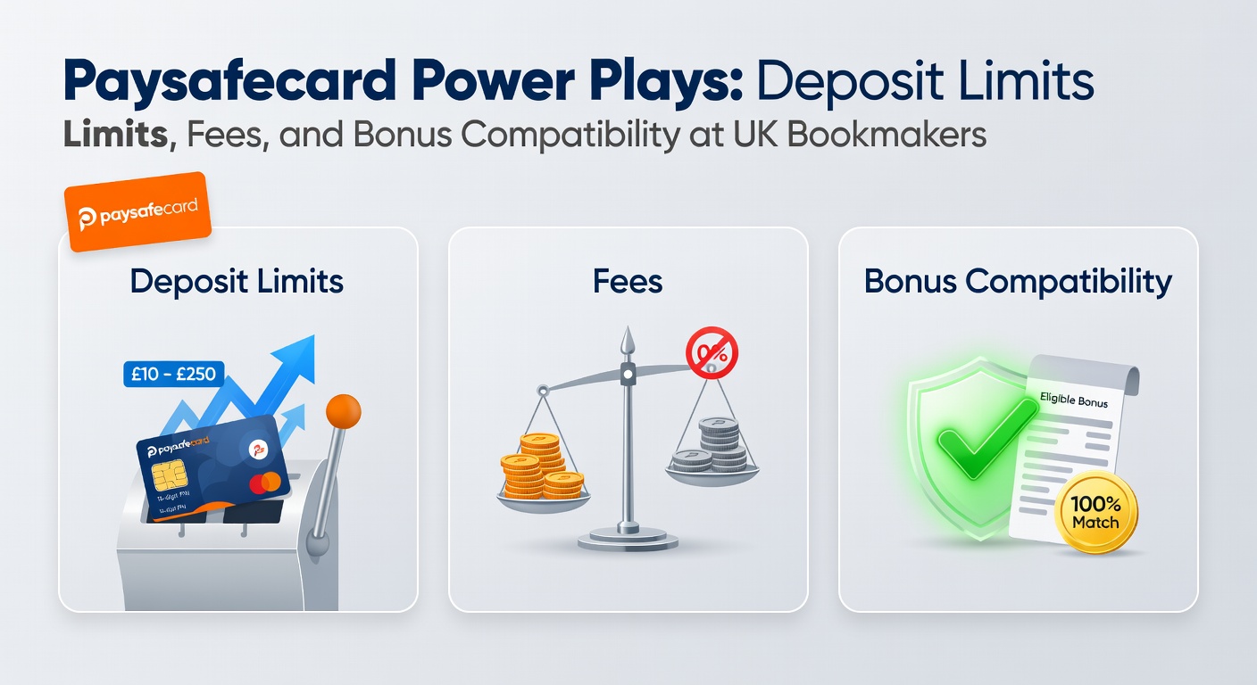 Paysafecard vouchers stacked alongside a smartphone displaying a UK bookmaker app, highlighting secure prepaid deposits