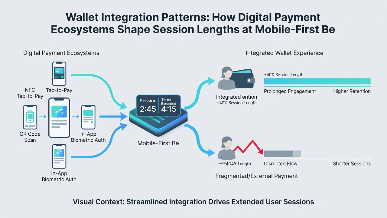 Chart comparing session duration metrics before and after wallet integration at selected mobile betting operators